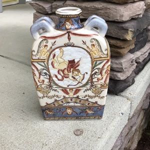 Porcelain Vintage Unique LARGE Vase~Cupid and Angels!
